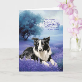 Tarjeta Sympathy Border Collie Dog Lavender Meadow