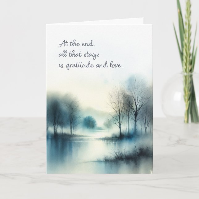 Tarjeta Sympathy Card "all that stays is gratitude & love" (Anverso)