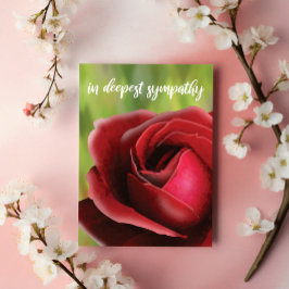 Tarjeta Sympathy Card: Deep Red Rose Customizeable