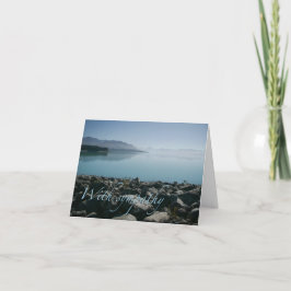 Tarjeta Sympathy card with serene lake and mountain view