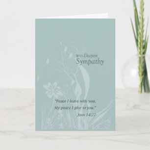 Tarjeta Sympathy Floral Orgánica Teal Espuma Marina Religi