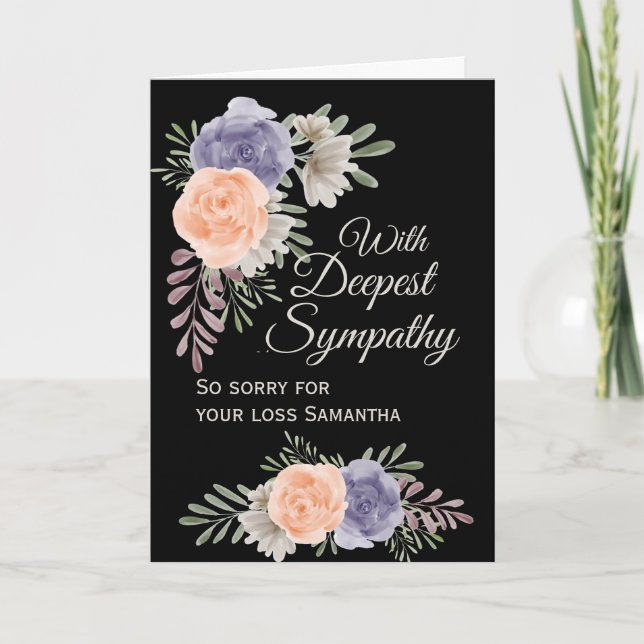 Tarjeta Sympathy Floral Peony Rosa (Anverso)
