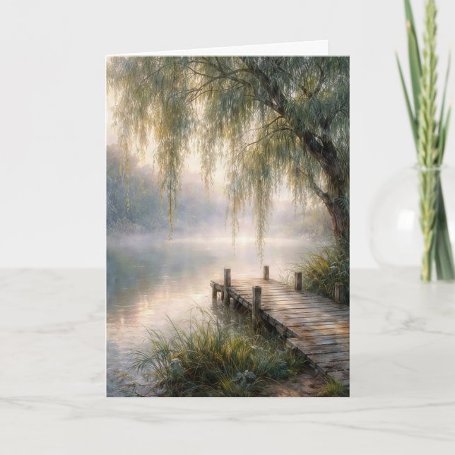 Tarjeta Sympathy Lake Dock with Willow Tree (Anverso)