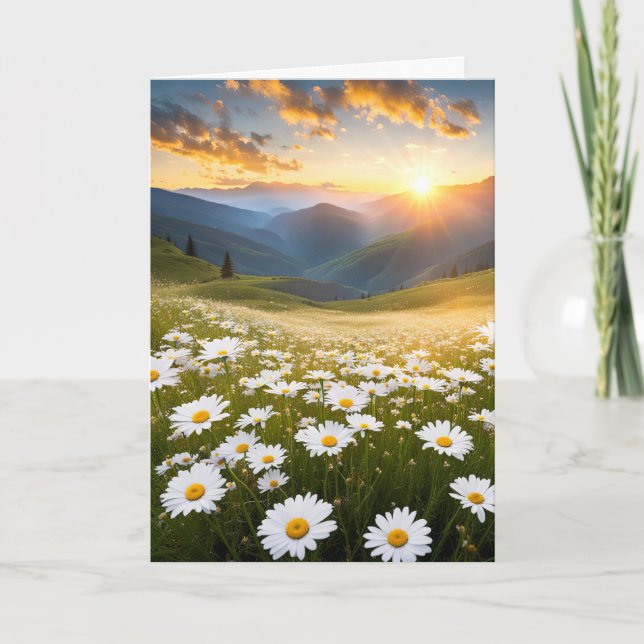 Tarjeta Sympathy Mountain Daisy Field (Anverso)
