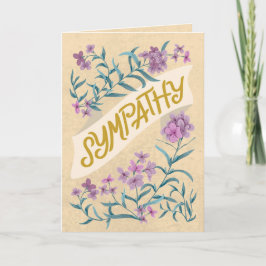 Tarjeta Sympathy Peach Soft Pastel Floral Banner Card