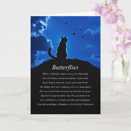 Tarjeta Sympathy with Cat and Butterflies and Spiritual