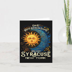 Tarjeta Syracuse New York 2024 Eclipse Solar Total Celesti