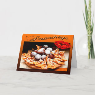 Tarjeta Szczęśliwego Tłustego Czwartku Feliz Jueves Gordo