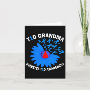 Tarjeta T1d Abuela Diabetes Conciencia Tipo 1 Cure Blue Ri