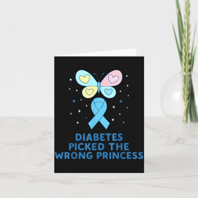 Tarjeta T1d Diabetes Warrior Butterfly Princess Diabetes A (Anverso)