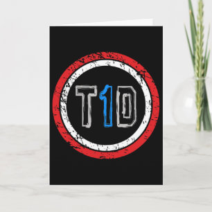 Tarjeta T1d Emblema Tipo 1 Conciencia sobre la diabetes