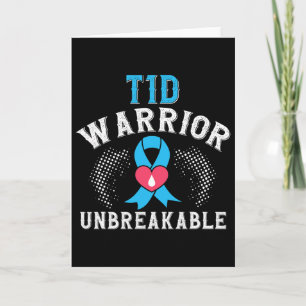 Tarjeta T1d Guerrero Inquebrantable Diabetes Mes de Concie
