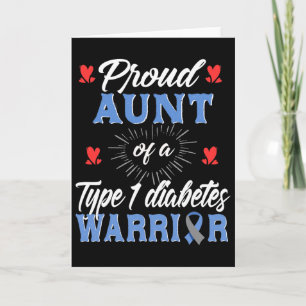 Tarjeta T1d Tía Orgullosa Conciencia de la Diabetes Tipo 1
