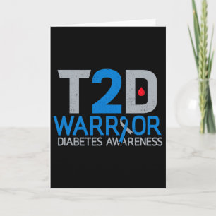 Tarjeta T2d Guerrero Diabetes Conciencia Tipo 2 Fibra Diab