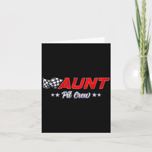 Tarjeta T Crew Aunt Race Car Family Matching Racing Birthd (Anverso)