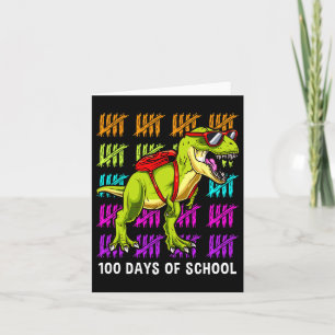 Tarjeta T Rex 100 Días Escolares Dinosaurio T Rex Niños