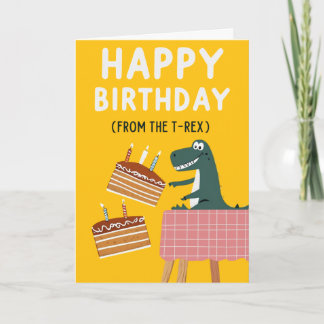 Tarjeta T-Rex Birthday Card with Funny Message
