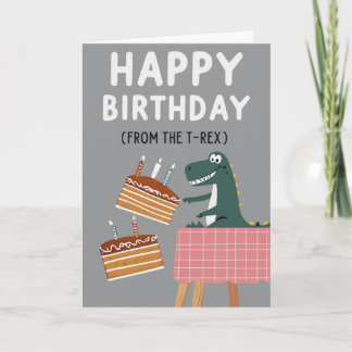 Tarjeta T-Rex Birthday Card with Funny Message