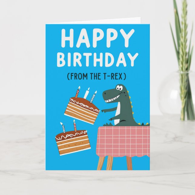 Tarjeta T-Rex Birthday Card with Funny Message (Anverso)