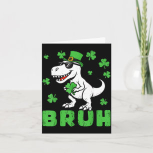 Tarjeta T rex bruh día de san patricio meme amante de los