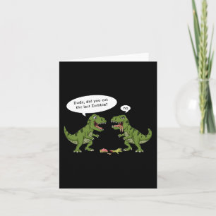 Tarjeta T Rex come a Zombie Halloween Chicas niños diverti