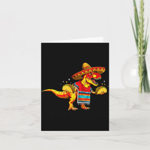 Tarjeta T-rex dinosaur amante de tacos cinco de mayo sombr