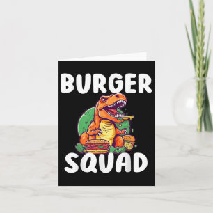 Tarjeta T-rex Dinosaur Burger Squad Hamburger Amantes Funn