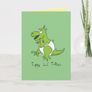 Tarjeta T-Rex Dinosaur Cute Baby Personalizado