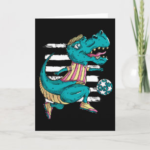 Tarjeta T-rex Dinosaur Juega Fútbol - Diseño Trex
