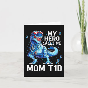 Tarjeta T Rex Dinosaurio Mi Hero Me Llama Diab Tipo 1 De M