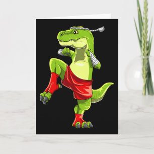 Tarjeta T-rex divertido de Muay Thai - Boxeo tailandés 
