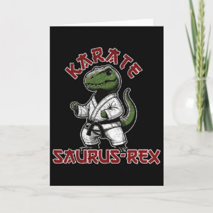 Tarjeta T-Rex divertido Karate Dino Artes Marciales Niños 