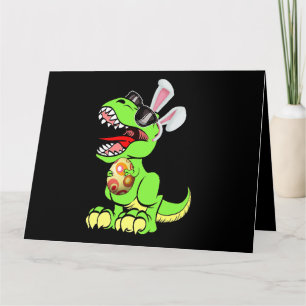 Tarjeta T Rex Easter Bunny Funny Dinosaur Bodega Cesta