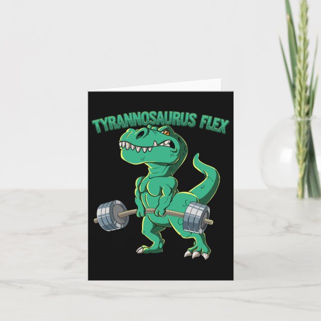 Tarjeta T-rex Gym Bodybuilding Tyrannosaurus Flex (Anverso)