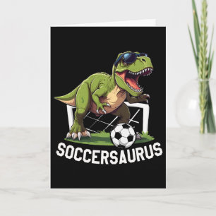 Tarjeta T-rex Jugando Fútbol Dinosaurio Futbolista