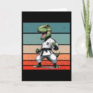 Tarjeta T.rex Karate Gi Cinturones Negros Postura Feroz Po
