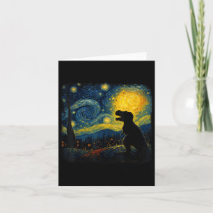 Tarjeta T Rex Noche Estrellada Van Gogh Dinosaus Regalos H