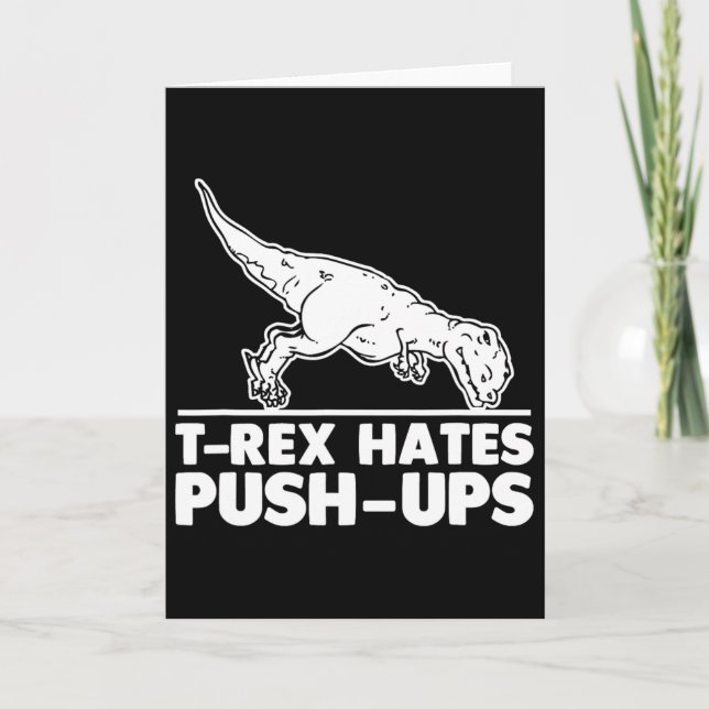 Tarjeta T-rex Odia Flexiones Divertido Entrenamiento Fitne (Anverso)