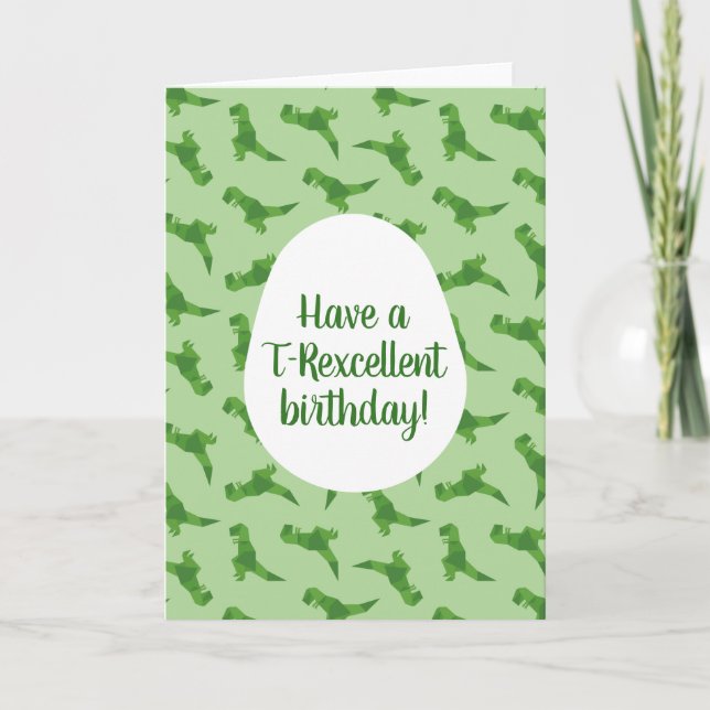 Tarjeta T-Rex Origami (Anverso)
