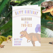 T-Rex Tan Cualquier Edad Dinosaurio Feliz Cumpleañ