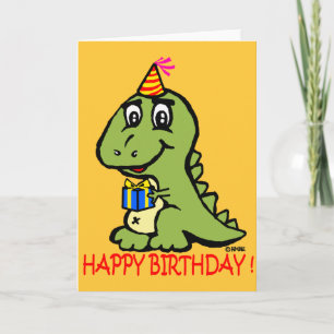 Tarjeta ¡T-rex te desea un feliz cumpleaños!