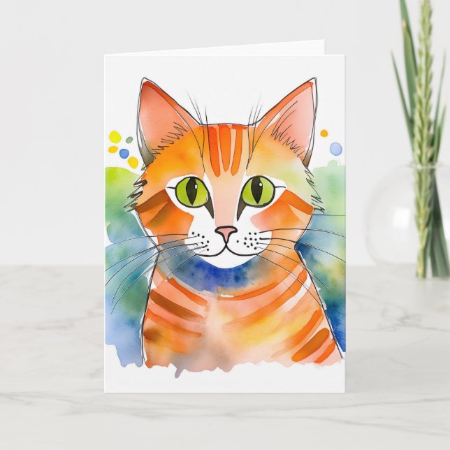 Tarjeta Tabby de Naranja de gatos de corte (Anverso)