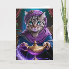 Tarjeta Tabby Genie Folded Greeting Card