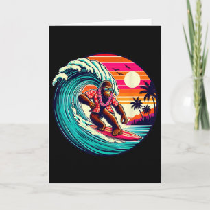 Tarjeta Tabla de surf Bigfoot Playa Verano Surfing Sasquat