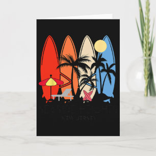 Tarjeta Tabla de surf retro vintage de Seaside Heights Nue