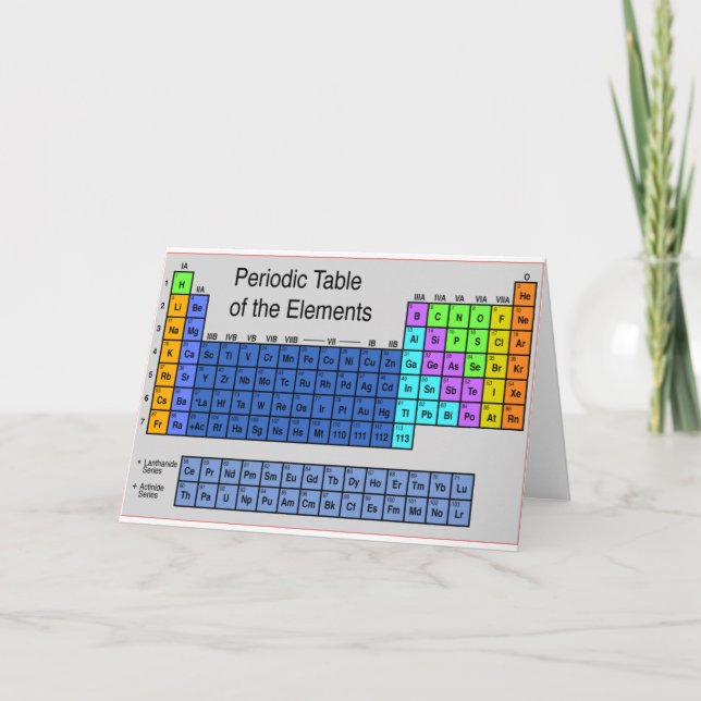 Tarjeta Tabla periódica científica de los regalos de eleme (Anverso)
