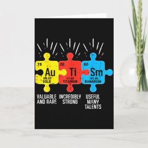 Tarjeta Tabla periódica de elementos del autismo Concienci