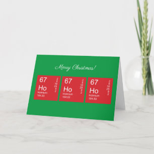 Tarjeta Tabla periódica de Ho Ho Ho roja y verde personali