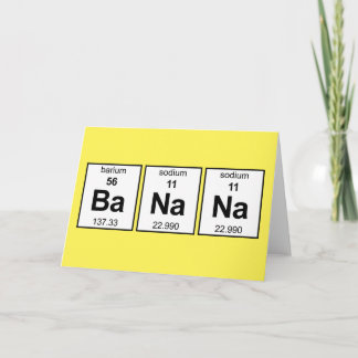 Tarjeta Tabla periódica del plátano