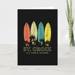 Tarjeta Tablas de surf retro de St Croix vintage para niño